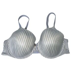 Victorias Secret 40DD Blue White Striped Full Coverage Lined Underwire Bra